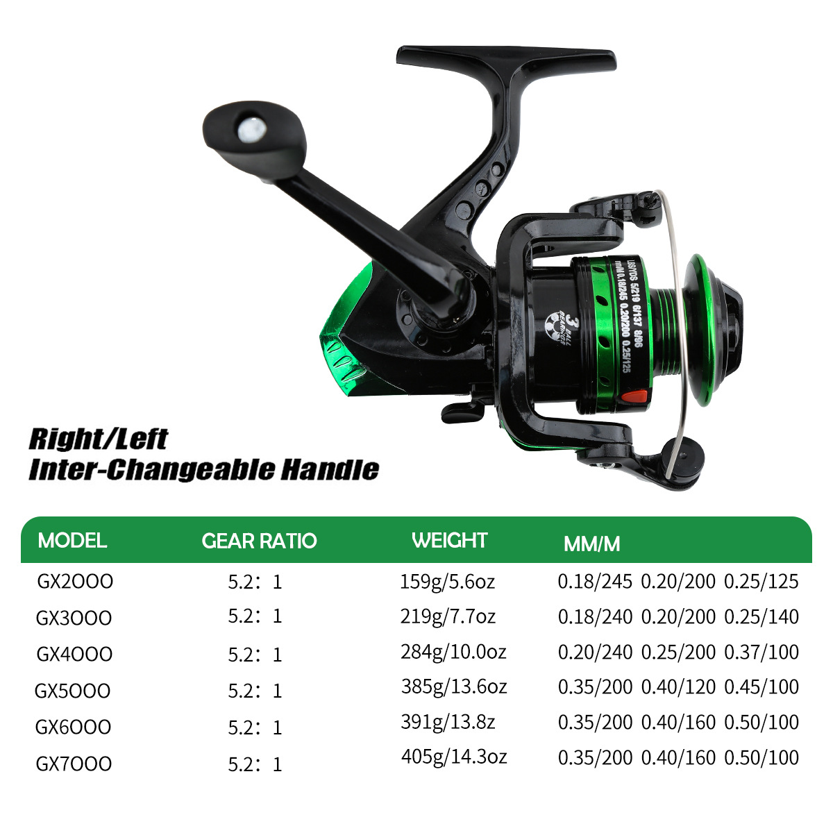 Baitcasting Reel - بكرة صيد معدنية دوارة بنسبة تروس