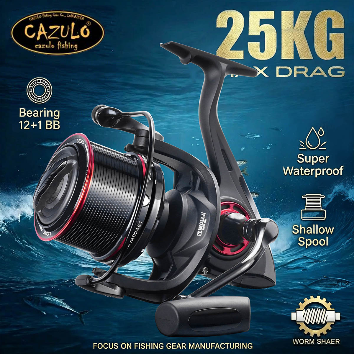 بكرة صيد CAZULO طويلة المدى لل - مراجعة Surf Reel وسعره